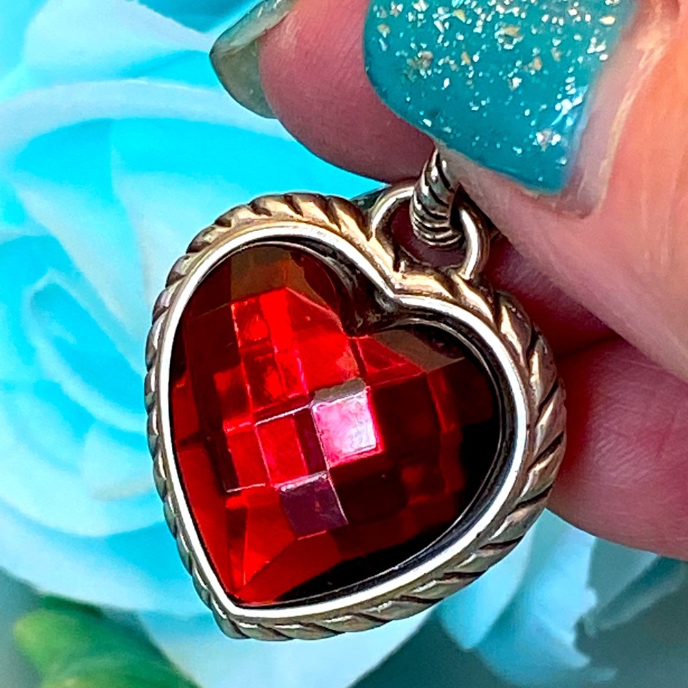 ⭐️SOLD⭐️Brighton NEWPORT Red Heart Swarovski Necklace Bracelet Earrings Silver - Picture 4 of 16